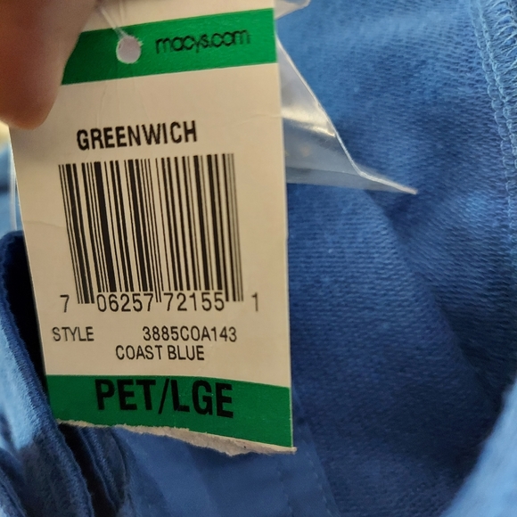 Charter Club Coastal Blue Greenich Hoodie with Blue and Gold Buttons Size PLarge - Picture 7 of 8